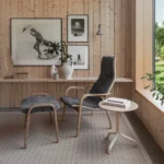 Lamino fåtölj med pall