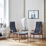 Lamino fåtölj med pall